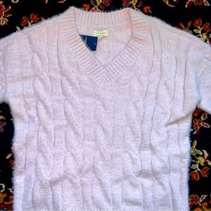 Lucky Brand Light Lavender Fuzzy Sweater Size Large